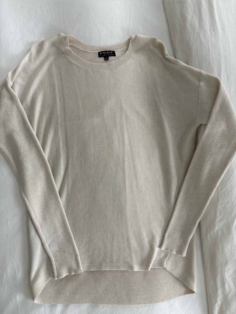 Poof! Cream Lightweight Knit Dolman Sweater
